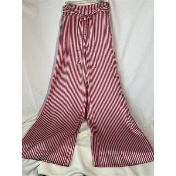 Anthropologie Pants - Ettitwa by Anthropologie Wide Leg Pants Womens Size 2 Pink Tan Striped Silky